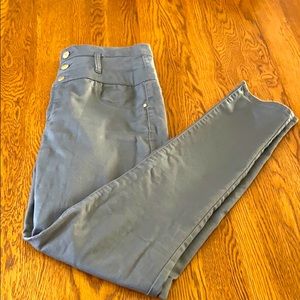 High Waisted Olive Green Skinny Jean